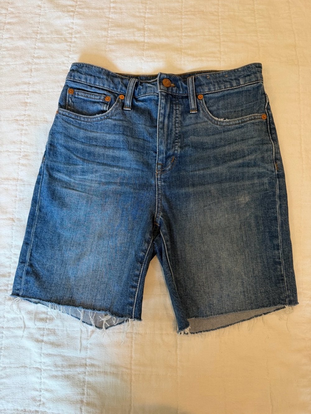 Madewell High-Rise Denim Mid-Length Shorts